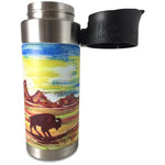 Load image into Gallery viewer, insulated coffee mug - abby paffrath Totanka lid off
