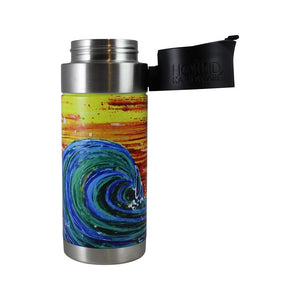 insulated coffee mug - abby paffrath sunset surf lid off