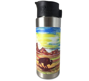 insulated coffee mug - abby paffrath colorful totanka